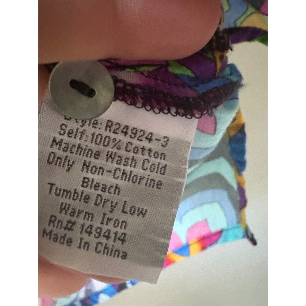 Johnny Was Demarne Ruffle Sleeve Tunic Multicolor Print Size Medium - Picture 7 of 9